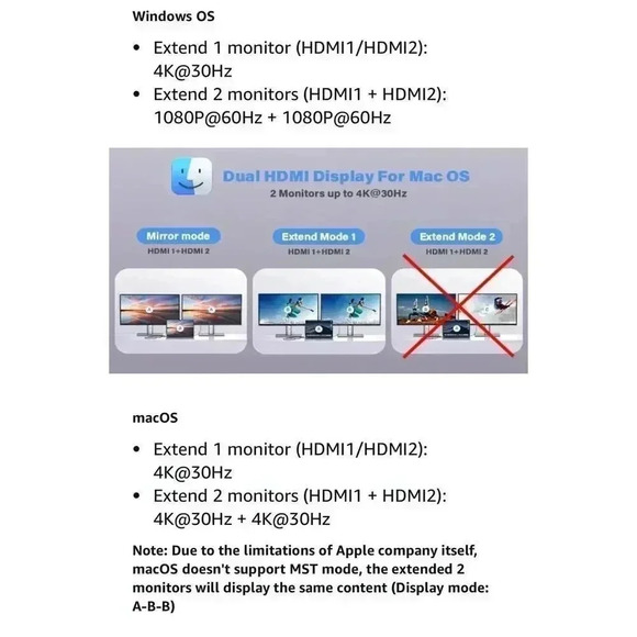 Newmight 7 in 1 USB C to Dual HDMI Adapter 3 USB 3.0, PD 100W Charging USB,USB C - Picture 8 of 12